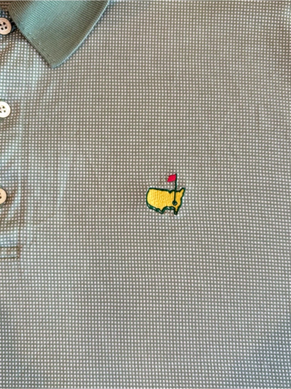 Augusta National Golf Shop Masters Polo Shirt XL Sage Green Mercerized Cotton - Picture 4 of 8